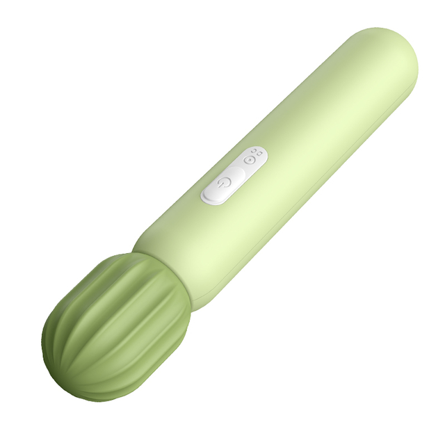 18.2 cm Cactus Green Vibrator with Silicone Texture, Powered by a Lithium Battery，In US Stock